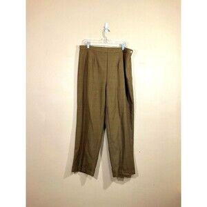 VTG Womens Houndstooth Pants 20W Brown Light Academia Y2K Preppy University Work